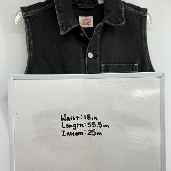 Levi’s Sz Large Sleeveless Black Denim Jumpsuit - Picture 5 of 14